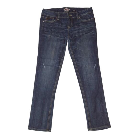 REROCK Dark Wash Skinny Jeans size 12 Distressed - Picture 1 of 5